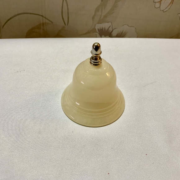 Hand Carved Genuine Alabaster Bell - Made in Italy - 3.25” high by 3 1/8” wide - Picture 2 of 5